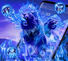 Wild Blue Flame Lion Theme capture d'écran 2