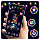 tema del lanzador del cráneo del horror de neón APK