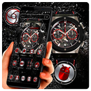 Temas de relojes metálicos rojos y negros. APK