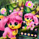 Lovely Cute Pink Cat Forest Theme-APK