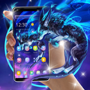 Neon Blue Spirit Wolf Theme APK