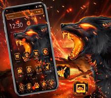 Firey Lava Wolf Theme Plakat