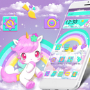 Cute Pink Unicorn Rainbow Theme APK