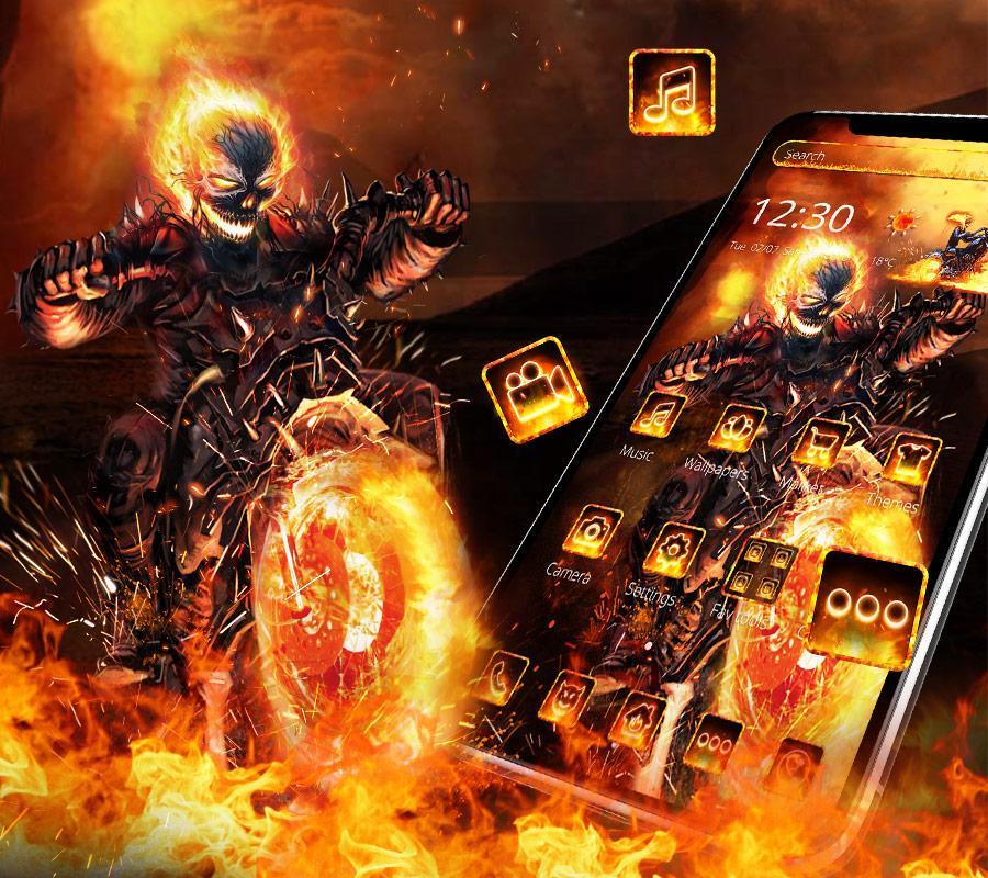 Flaming Skull Death Rider Theme For Android Apk Download - flaming adventures roblox