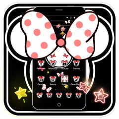 Neon Pink Minnie Theme Butterfly Icon Wallpaper