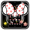 Ícone de borboleta de tema minnie rosa neon