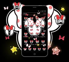 Neonrosa Minnie-Themaschmetterlings-Ikonentapete Screenshot 1