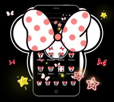 Icono de mariposa neón rosa tema minnie Poster