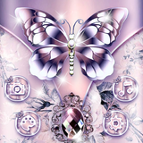 Lila Diamond Silk Butterfly Theme Zeichen