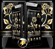 Golden Dark Black Rose Launcher Theme 🌷 poster