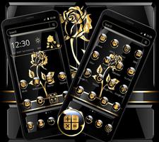 Golden Dark Black Rose Launcher Theme 🌷 screenshot 3