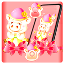 Tema lindo del cerdo lindo de la historieta rosada APK