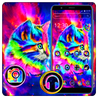 lindo gato tema abstracto icono