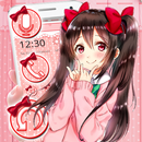 Pink Kawaii Girl Anime Fashion Theme APK