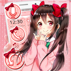 Pink Kawaii Girl Anime Fashion Theme icône