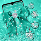 Turquoise Green Diamond Bow Theme 아이콘