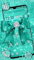 Turquoise Green Diamond Bow Theme 포스터