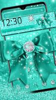 Turquoise Green Diamond Bow Theme 스크린샷 3