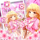 Pink Blossom Sakura Girl Theme APK