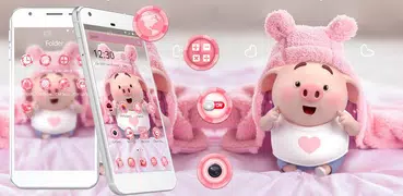 Tema Piggy Cute Cartoon rosa