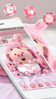 Cute Pink Cartoon Piggy Theme Affiche