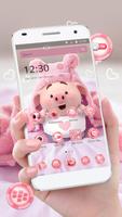 Cute Pink Cartoon Piggy Theme اسکرین شاٹ 1