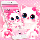 Pink Cute Lovely Cartoon Cat Kitty Theme 🐱 APK