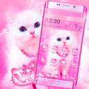 Pink Cute Lovely Cartoon Kitty Cat Theme 😻 APK