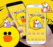 Cartoon yellow cute little yellow duck theme capture d'écran 3