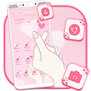 Pink Cute Love Heart Launcher APK