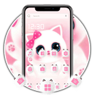 Cute Pink Kitty Cat Theme icône