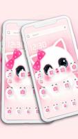 Cute Pink Kitty Cat Theme Affiche