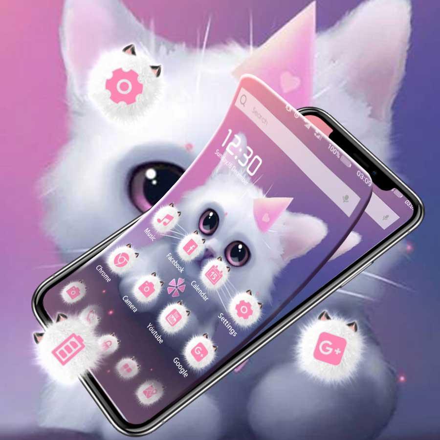 Cute Kitty Cartoon Pink Bow Kitty Theme For Android Apk Download - cute kitty ears roblox