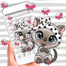 Cute Sketch Pink Cat Kitty Cartoon Theme 😻 APK