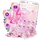 Pink Summer Flower Theme icône