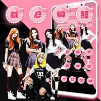 Black glitter Pink love launcher wallpaper theme 포스터