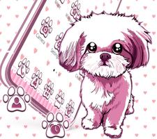 Cute Cartoon Dog Theme Affiche