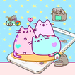 Cut Cartoon Kawaii Pusheen Cat Launcher Theme 🐱