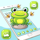 Cute Lovely Green Frog Cartoon Launcher Theme 🐸 आइकन