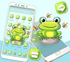 Cute Lovely Green Frog Cartoon Launcher Theme 🐸 capture d'écran 2