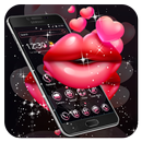 Red love heart red lips theme wallpaper APK