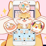 Cute Shiba Inu dog theme icono