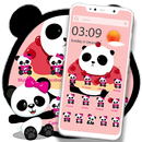 Free Pink Panda Cute wallpaper lock screen theme APK