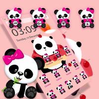 Free Pink Panda Cute wallpaper lock screen theme capture d'écran 2