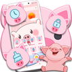 Pink Cartoon Cute Love Pig Theme