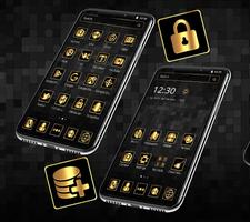 Dark Black Golden Brown Launcher Theme 💖 স্ক্রিনশট 2