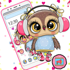 Cute Owl Cartoon Love theme 🦉 icon
