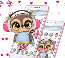 Cute Owl Cartoon Love theme 🦉 capture d'écran 2