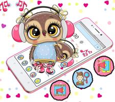 Cute Owl Cartoon Love theme 🦉 screenshot 3