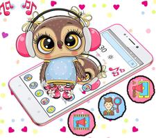 Cute Owl Cartoon Love theme 🦉 capture d'écran 3
